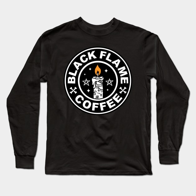 Black Flame Coffee Long Sleeve T-Shirt by Vincent Trinidad Art